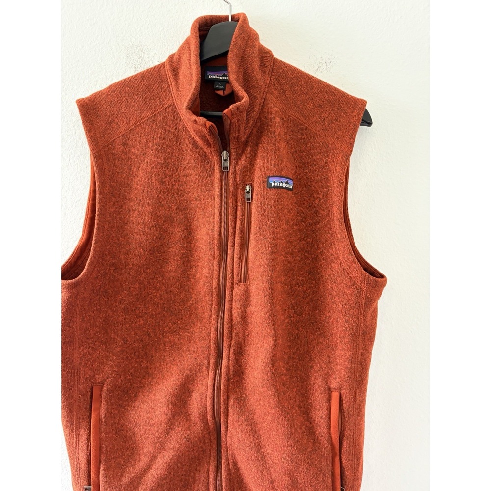 Patagonia Better Sweater Men's Size L Rusty Copper Orange Fleece Zip Up Vest
